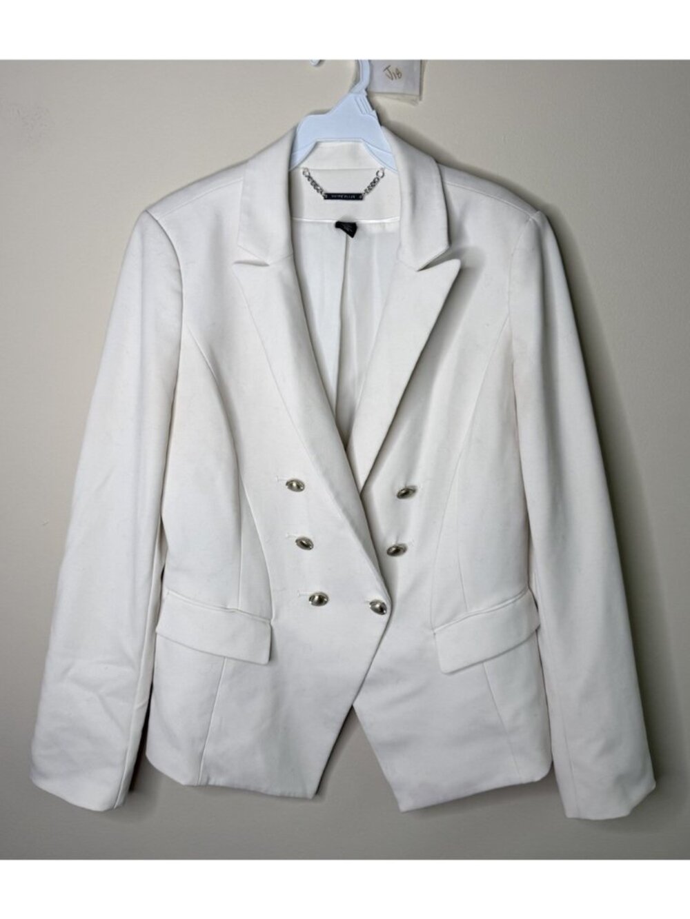 White House Black Market Blazer Jacket White Double Breasted Professional